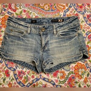 Express Y2K Low Rise Denim Shorts